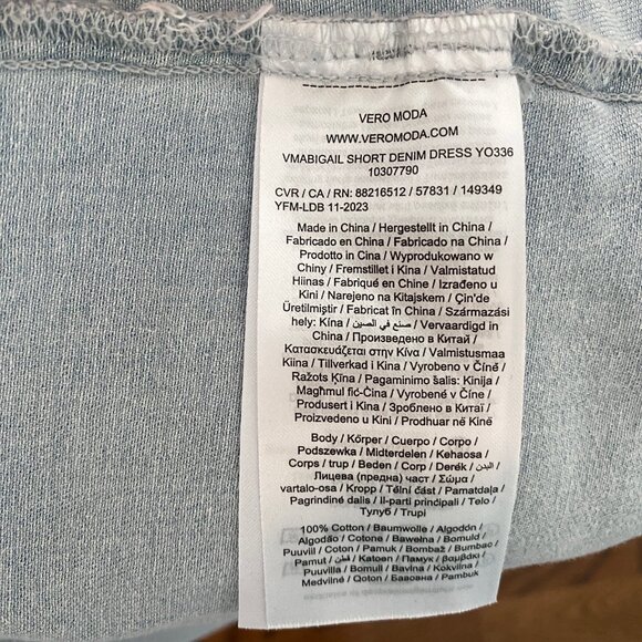 Vero Moda - Abigail Button Down Denim Dress - Light Blue - Picture 11 of 14